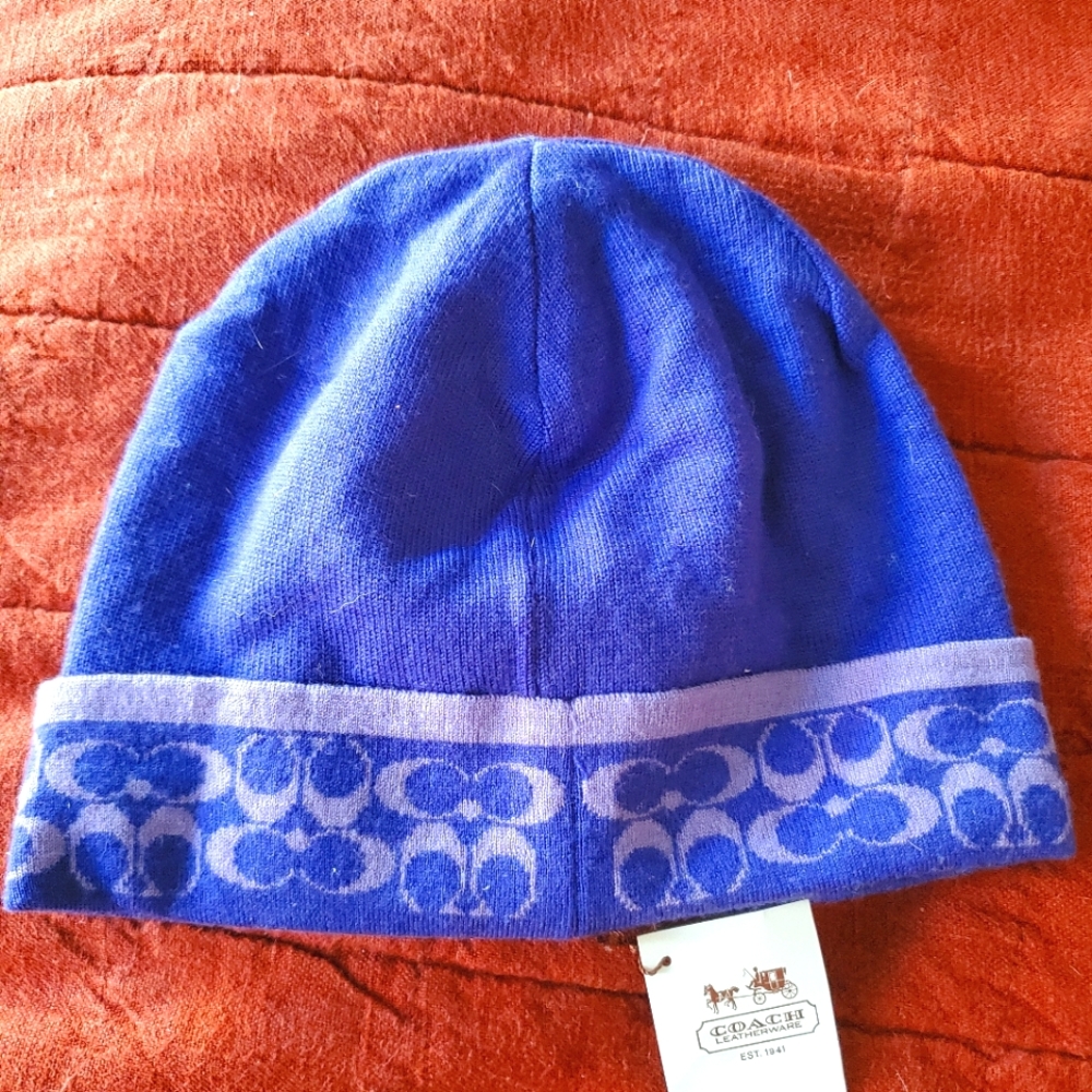 NEW Coach Purple Beanie with Tags on (Matching Gloves for Free)